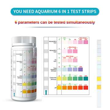 PULACO 6 in 1 Aquarium Test Strips for Healthy Fish Tanks
