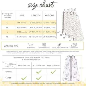 Burt's Bees Baby Beekeeper Wearable Blanket - Safe & Cozy Swaddle