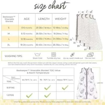 Burt's Bees Baby Beekeeper Wearable Blanket - Safe & Cozy Swaddle