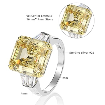 AINUOSHI Engagement Ring for Women - Luxurious 9 Carat CZ