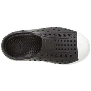 Native Shoes, Jefferson Child, Kids Lightweight Sneaker, Jiffy Black/Shell White, 5 M US Toddler