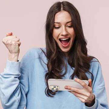 Elando Compatible with iPhone 13 Pro Max Case, Liquid Silicone Shockproof Protective Slim Case with Anti-Scratch Microfiber Lining, 6.7 inch, Chalk Pink