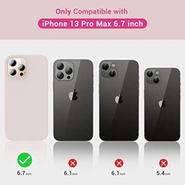 Elando Compatible with iPhone 13 Pro Max Case, Liquid Silicone Shockproof Protective Slim Case with Anti-Scratch Microfiber Lining, 6.7 inch, Chalk Pink