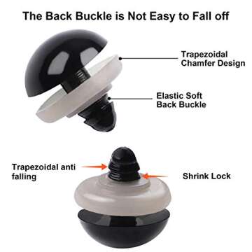 UPINS 120PCS Plastic Safety Crochet Eyes Bulk with 120PCS Washers for Crochet Crafts (0.32Inch/8mm)