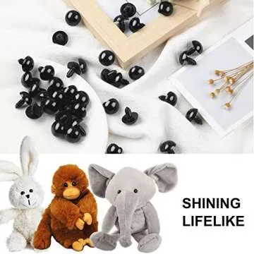 UPINS 120PCS Plastic Safety Crochet Eyes Bulk with 120PCS Washers for Crochet Crafts (0.32Inch/8mm)