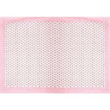 ATOSII Gulbahar White Pink 100% Cotton Fall Rectangle Tablecloth, Hand Block Print Washable Table Cover, Christmas Parties Buffet Dining, Weddings, Thanksgiving, Halloween, 60 X 108 Inches 8 Seater