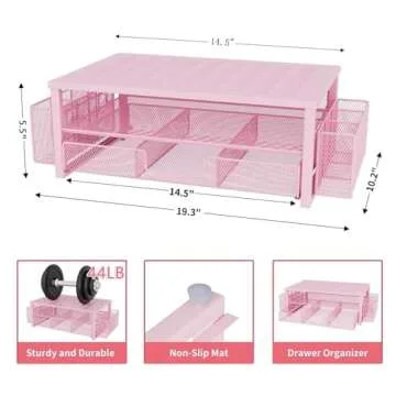 Gianotter Pink Monitor Stand with Drawer and Pen Holder