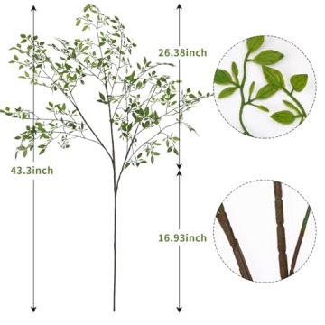 CEWOR 43.3 Inch Fake Bamboo Branches for Home Decor