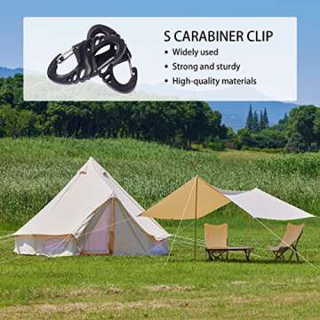 30pcs Small Plastic Carabiner Clips Dual Gate S Binder Carabiner (1.96in) - Lightweight, Durable, Multi-Purpose and Easy to Carry