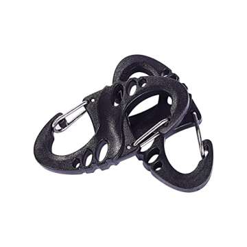 30pcs Small Plastic Carabiner Clips Dual Gate S Binder Carabiner (1.96in) - Lightweight, Durable, Multi-Purpose and Easy to Carry