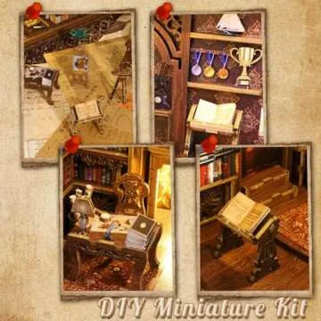 MOJINO Book Nook Kit - DIY Miniature 3D Puzzle with Lights