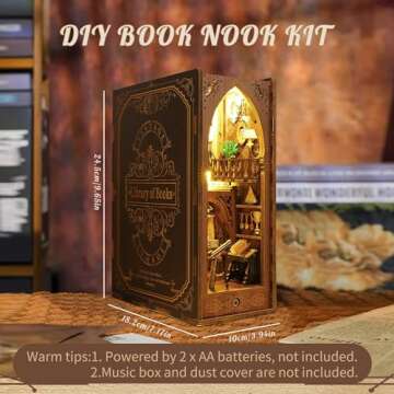 MOJINO Book Nook Kit - DIY Miniature 3D Puzzle with Lights