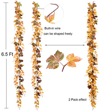 DearHouse Fall Maple Leaf Garland for Home & Events