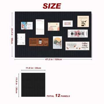 Large Cork Boards for Office, 47"x35" Felt Bulletin Board Tiles Pin Board for Walls Home Decor, Nois...