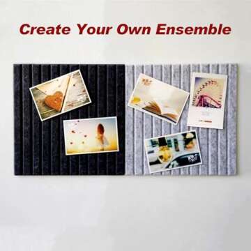 Large Cork Boards for Office, 47"x35" Felt Bulletin Board Tiles Pin Board for Walls Home Decor, Noise Reduction Boards, Panels for Photos Memos, 12-Pack, Black