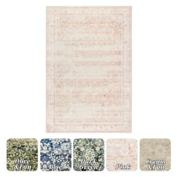 Blush Pink Area Rug – Soft, Stylish, Washable
