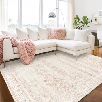 Blush Pink Area Rug – Soft, Stylish, Washable