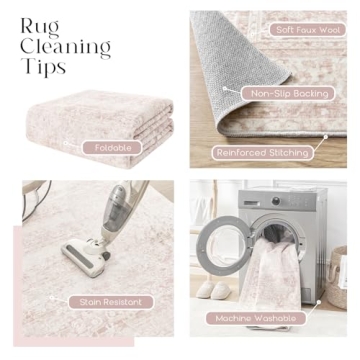 Blush Pink Area Rug – Soft, Stylish, Washable