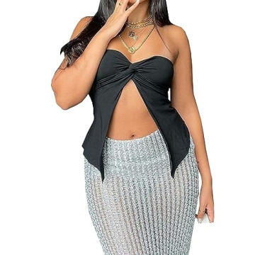 Stylish Women Sexy Strapless Tube Top for Summer Looks