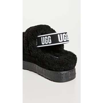 UGG Women's Oh Fluffita Slipper, Black, 10,11,12,5,6,7,8,9 M Womens Adult