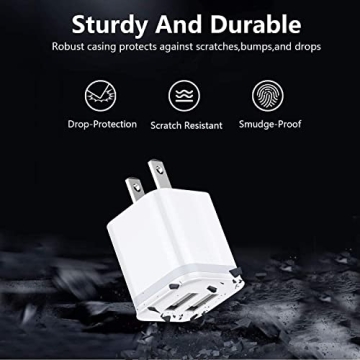 LUOATIP Dual Port USB Wall Charger 3-Pack 2.1A