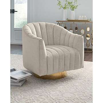 Signature Design by Ashley Penzlin Swivel Accent Chair, Beige