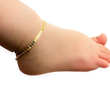 Personalized Baby Name Bar Anklet - Custom Jewelry for Infants - Meaningful Gift