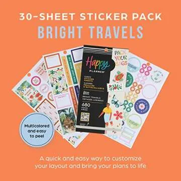 Happy Planner Sticker Pack - 680 Travel-Themed Stickers for Creative Planning