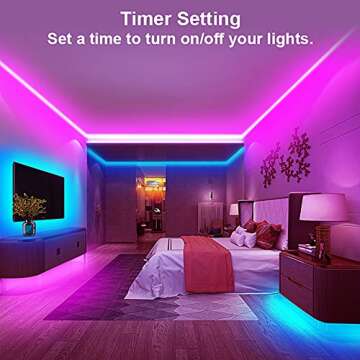 maylit 8 PCS RGB Under Cabinet Lighting Kit, App and Remote Control Strip Lights, Music Sync Color Changing Led Lights with ETL Listed Power Adapter, for Cabinet, Counter, Shelf, Bookcase, 13ft