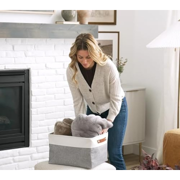 Extra Large OrganiHaus Fabric Storage Baskets 3 Pack