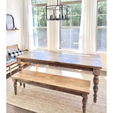 CAROLINA LEG CO. Modern Farmhouse Dining Table Legs - Handmade in USA - Unfinished - DIY Furniture - Turned Wooden Legs - Set of 4 - Dimensions: 5" x 29"