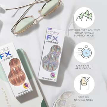 KISS imPRESS No Glue Press-On Nails, Color FX Infinity