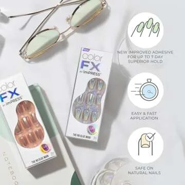 KISS imPRESS No Glue Press-On Nails, Color FX Infinity