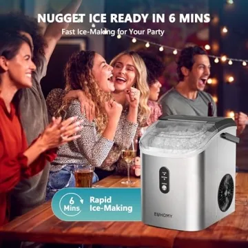 EUHOMY Nugget Ice Maker: Sonic Ice in 6 Minutes