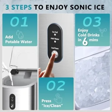 EUHOMY Nugget Ice Maker: Sonic Ice in 6 Minutes