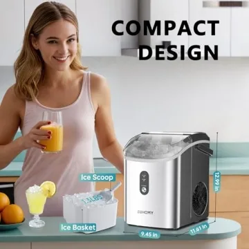 EUHOMY Nugget Ice Maker: Sonic Ice in 6 Minutes