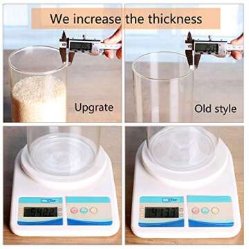 Glass Rice Storage Containers, 60 FL OZ (1800ml) Kitchen Food Jars with Airtight Lid, Stackable Clea...