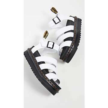 Dr. Martens Women's Blaire Fisherman Sandal, White Hydro Leather,