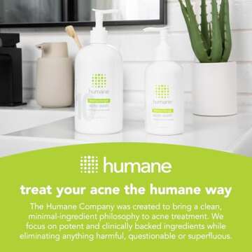 Humane Acne Body Wash - Maximum Strength 10% Benzoyl Peroxide