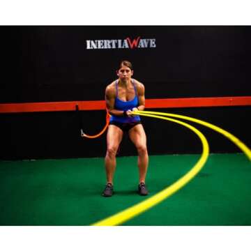 Inertia Wave Dynamic Rubber Battle Ropes Alternative for Home and Gym | Maximize Calorie Burn | Revolutionary Fitness Equipment for Abs and Full Body Workout | Neon Red