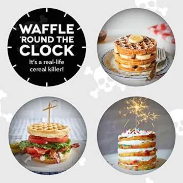 Dash Mini Waffle Maker (2 Pack) for Individual Waffles Hash Browns, Keto Chaffles with Easy to Clean, Non-Stick Surfaces, 4 Inch, Halloween, Black