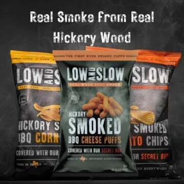 Low and Slow Authentic Hickory Smoked BBQ Corn Chips | 4 bags, 5.0oz each | Multipack | Born in Texas | Original rub | 20oz Total