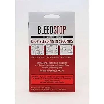 BleedStop™ First Aid Powder for Blood Clotting, Trauma Kit, Blood Thinner Patients, Camping Safety...