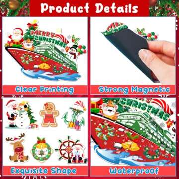 16Pcs Christmas Cruise Door Magnets for Festive Joy