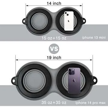 WINSEE Collapsible Dog Bowls Water, Portable Travel Pet Food Feeding Cat Bowl, Foldable Expandable Cup Dish with No Spill Non-Skid Silicone Mat, Free Carabiner for Traveling, Hiking, Camping