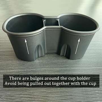 PADITURAL Upgraded Tesla Cup Holder Insert for 2024-2021 Model Y and 2023-2021 Model 3