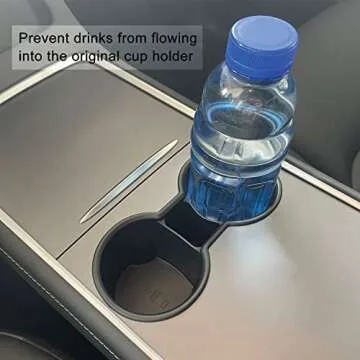 PADITURAL Upgraded Tesla Cup Holder Insert for 2024-2021 Model Y and 2023-2021 Model 3