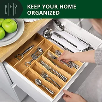 Luxury Bamboo Utensil Organizer for Kitchen Storage