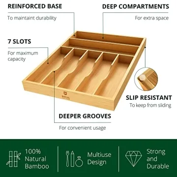 Luxury Bamboo Utensil Organizer for Kitchen Storage
