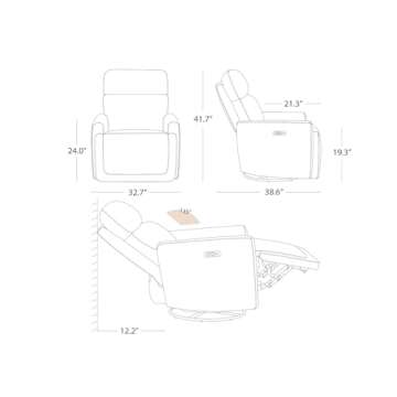 CHITA Electronic Power Recliner Chair Swivel Glider, FSC Certified Modern Nursery Rocking Chair with...